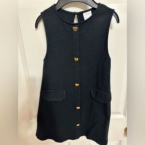 Zara Black Kids Dress with Gold Heart Buttons